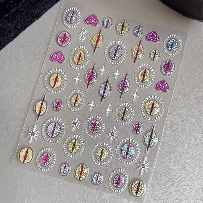Pegatinas de uñas 5D-Flor