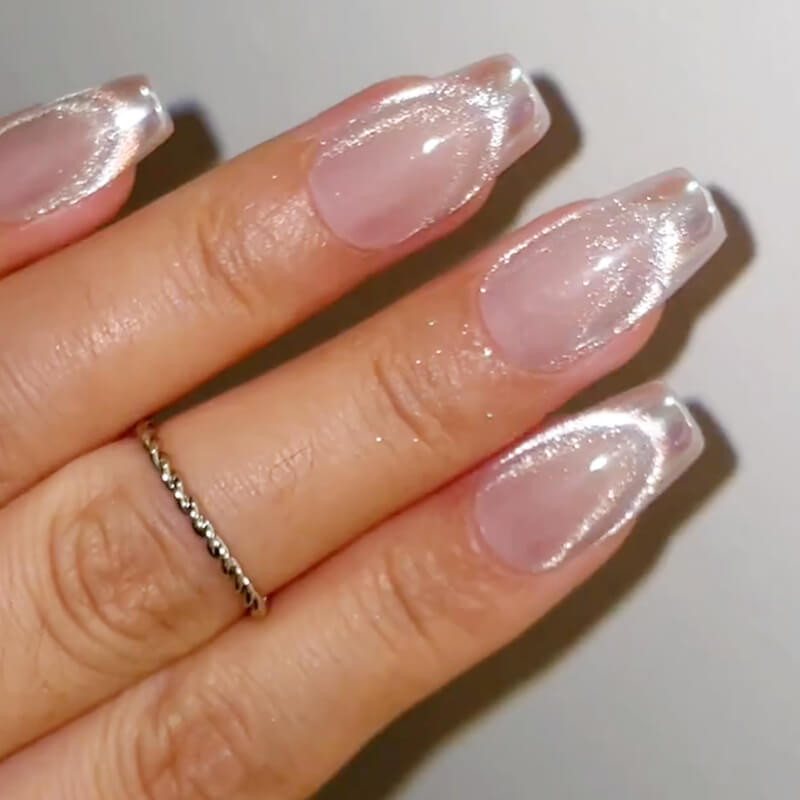 Gold Chrome French acrylic nails inspo | Gallery posted by M. Falonne Jean  | Lemon8