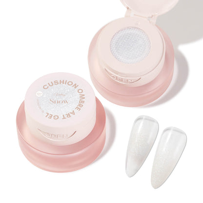 Cushion-Ombre-Art-Gel-white-glitter