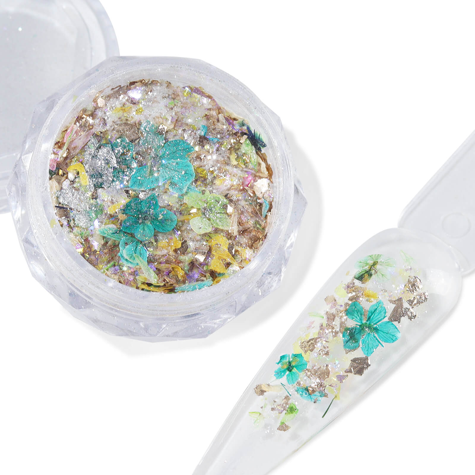 Dried Flower Opal Flakes-Blue