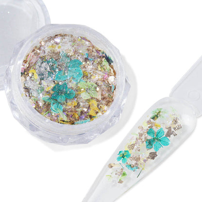Dried Flower Opal Flakes-Blue