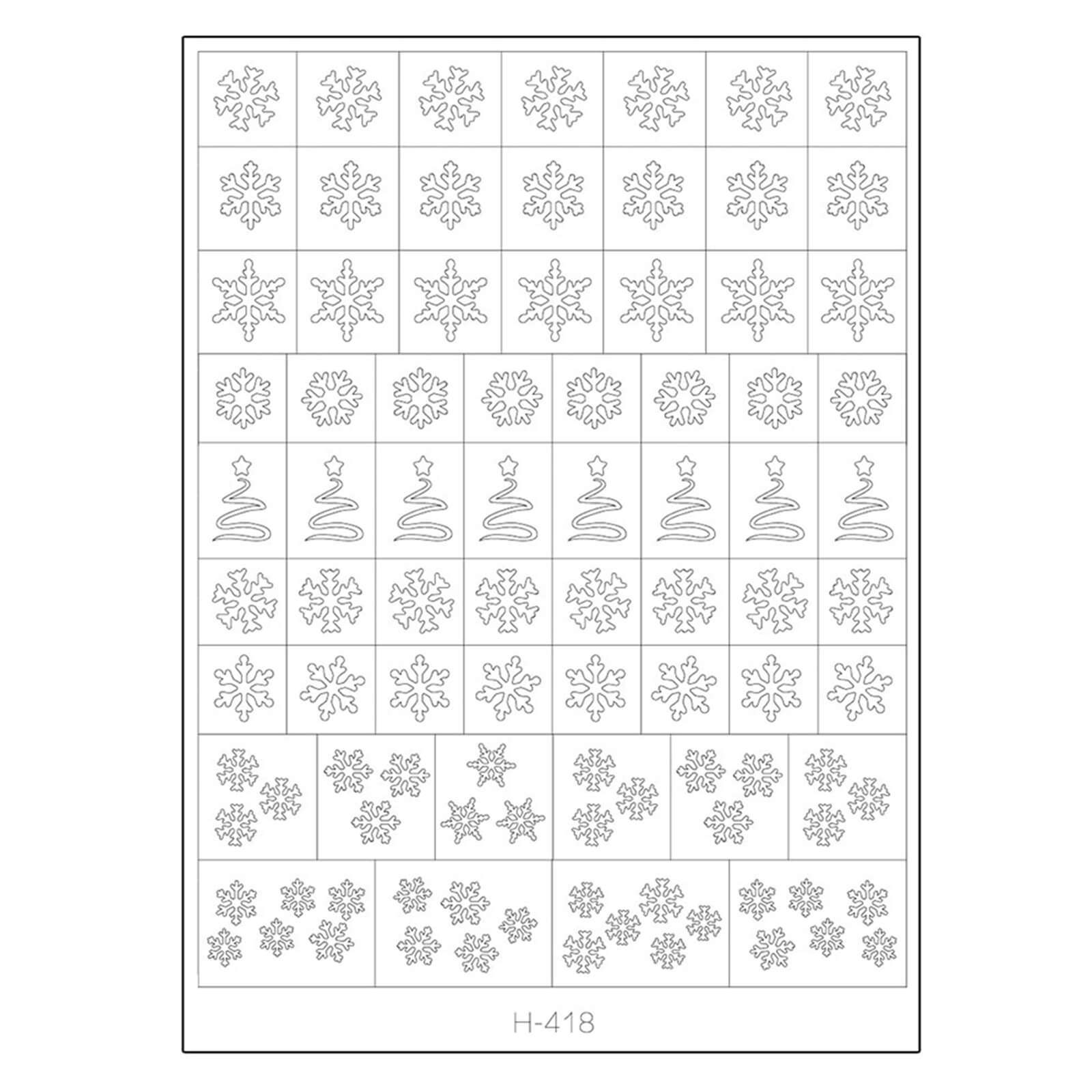 Firework &amp; Snowflake-Nail-Art-Hollow-Sticker