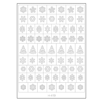 Firework &amp; Snowflake-Nail-Art-Hollow-Sticker