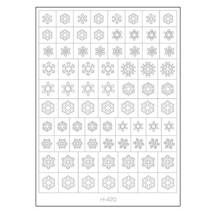 Firework &amp; Snowflake-Nail-Art-Hollow-Sticker