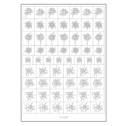 Firework &amp; Snowflake-Nail-Art-Hollow-Sticker