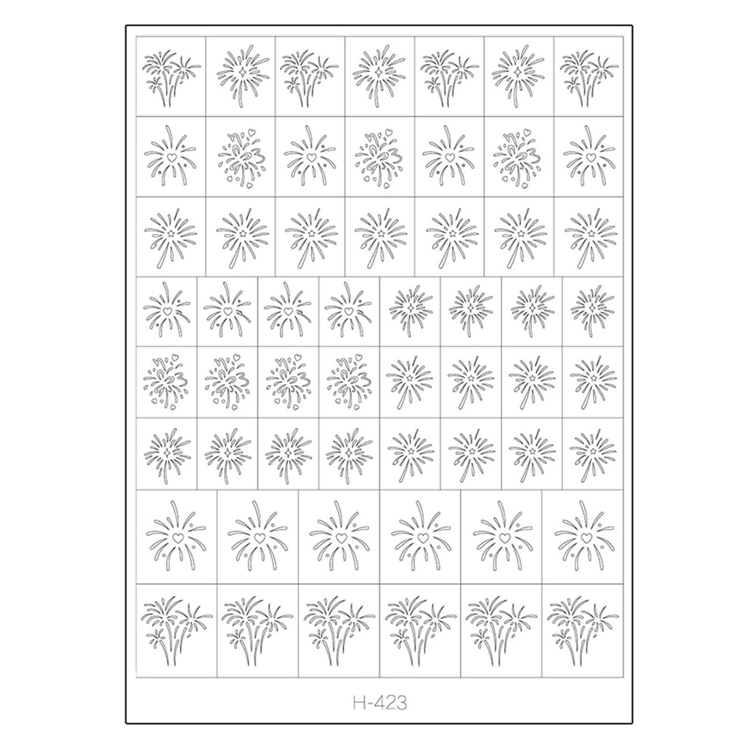 Firework &amp; Snowflake-Nail-Art-Hollow-Sticker