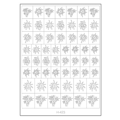 Firework &amp; Snowflake-Nail-Art-Hollow-Sticker