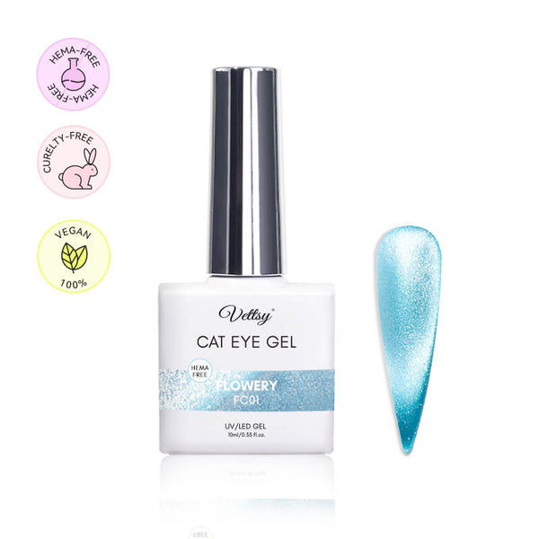 Flowery-cat-eye-gel-