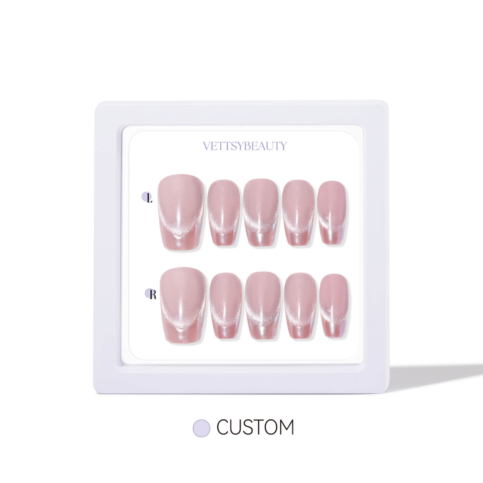 Glazed-French-chrome-cat-eye-press-on-nails-CUSTOM