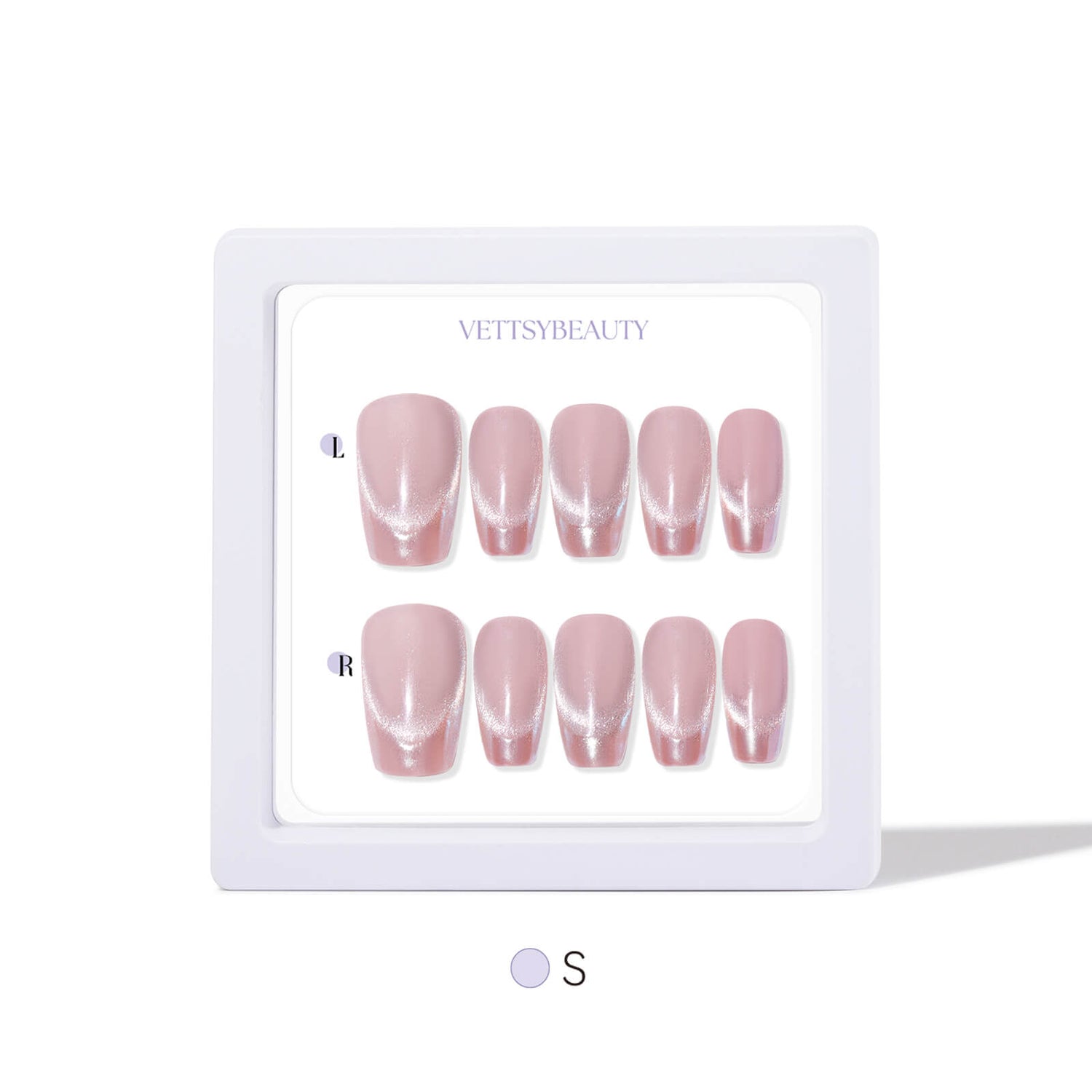 Glazed-French-chrome-cat-eye-press-on-nails-S