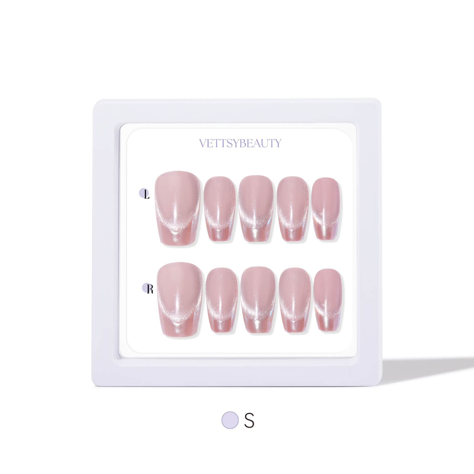 Glazed-French-chrome-cat-eye-press-on-nails-S