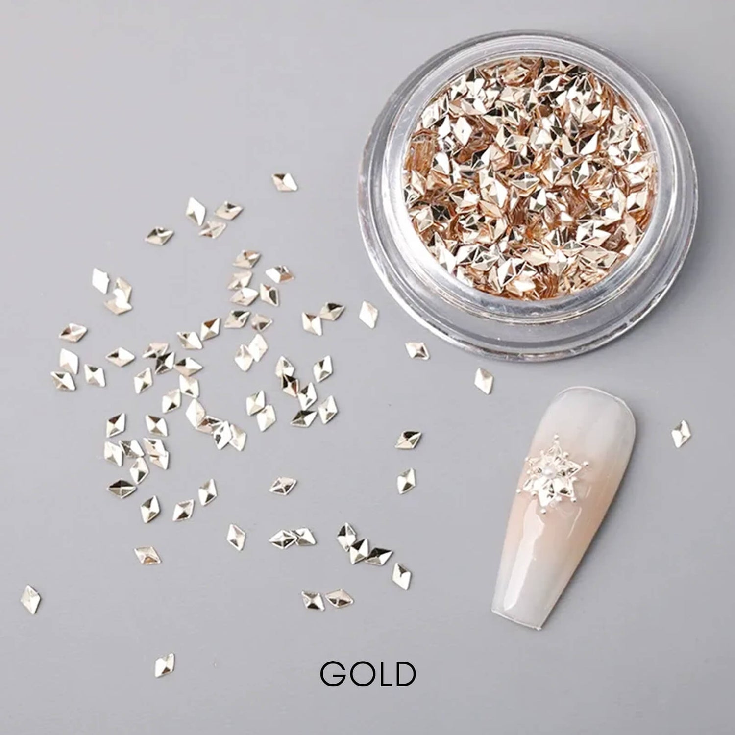 Gold-diamond-nail-glitters
