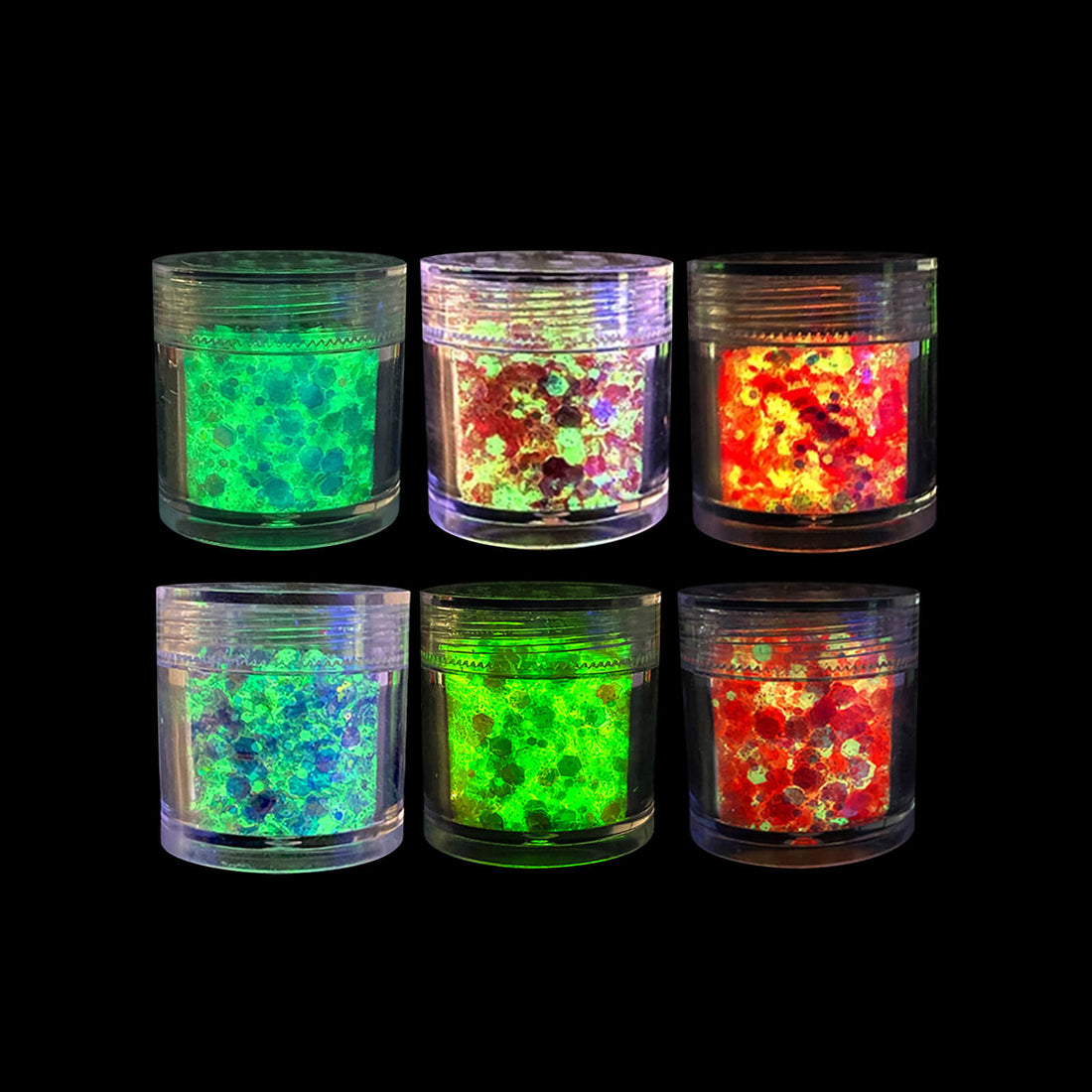 Halloween-luminous-nail-art-glitter-6-colors-set