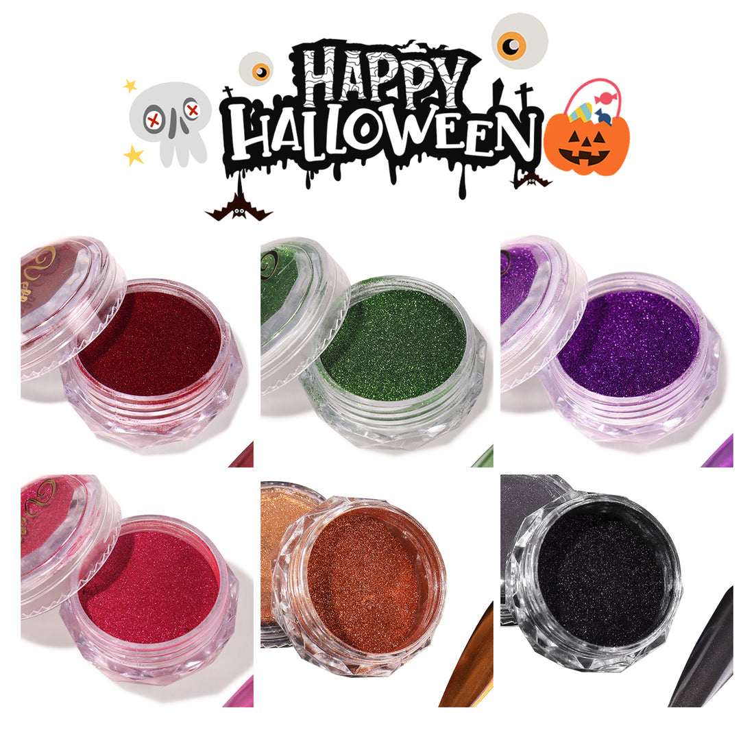 Halloween-nail-art-chrome-powder-set