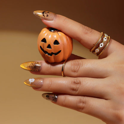 Halloween-neon-cat-eye-nail-design