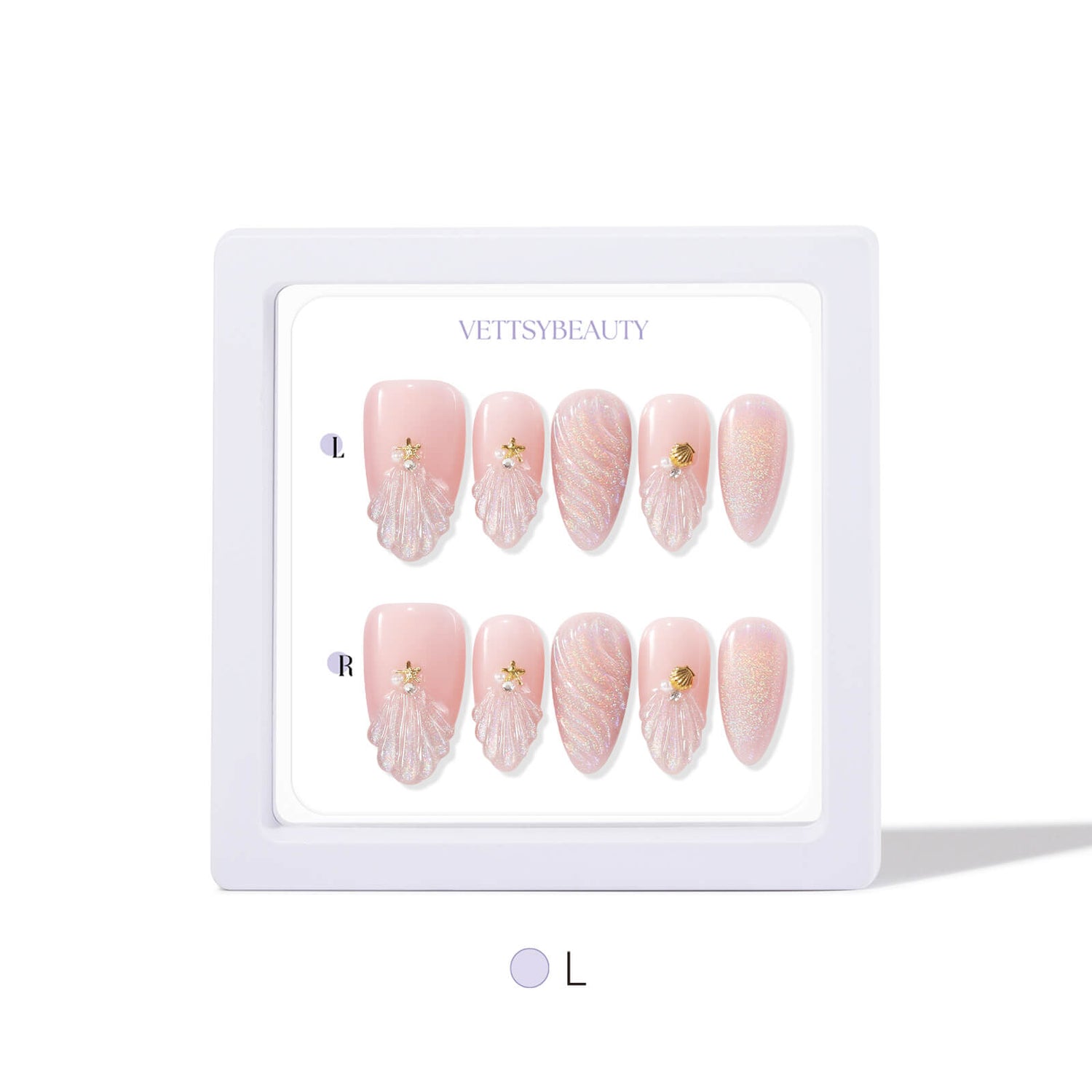 Holo-shell-cat-eye-press-on-nails-set-l