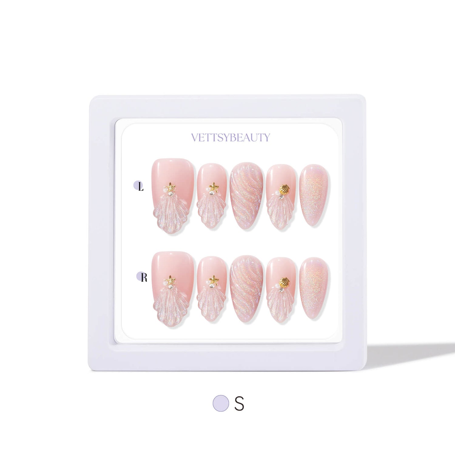 Holo-shell-cat-eye-press-on-nails-set-s