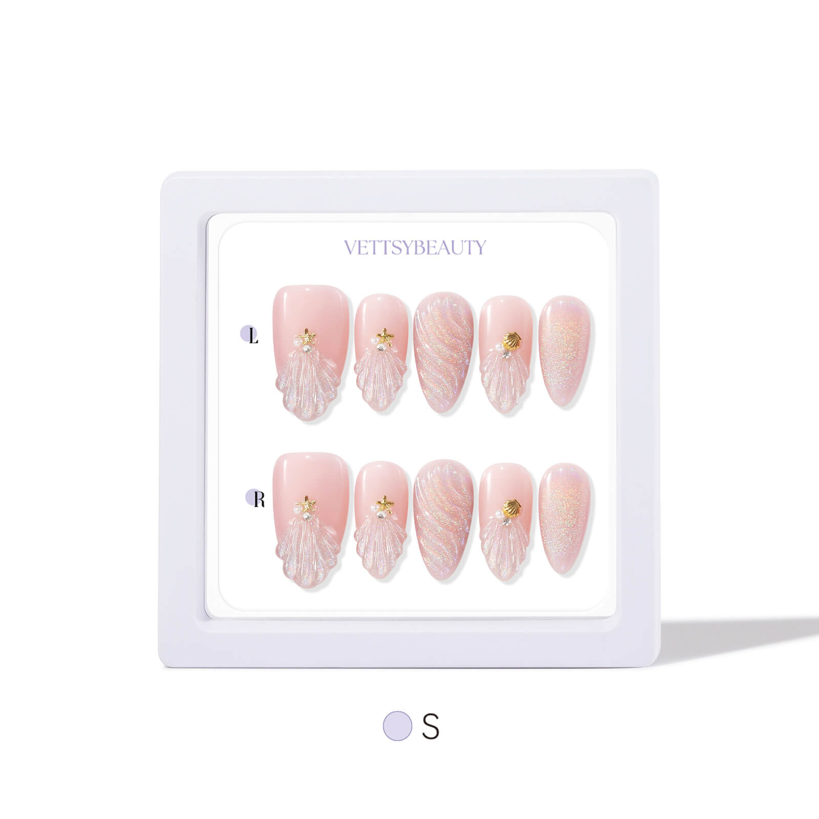 Holo-shell-cat-eye-press-on-nails-set-s