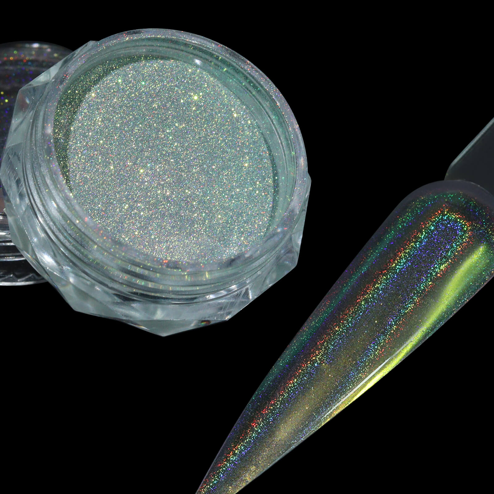 Uñas holográficas cromadas