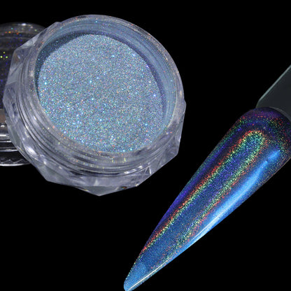 Uñas holográficas cromadas