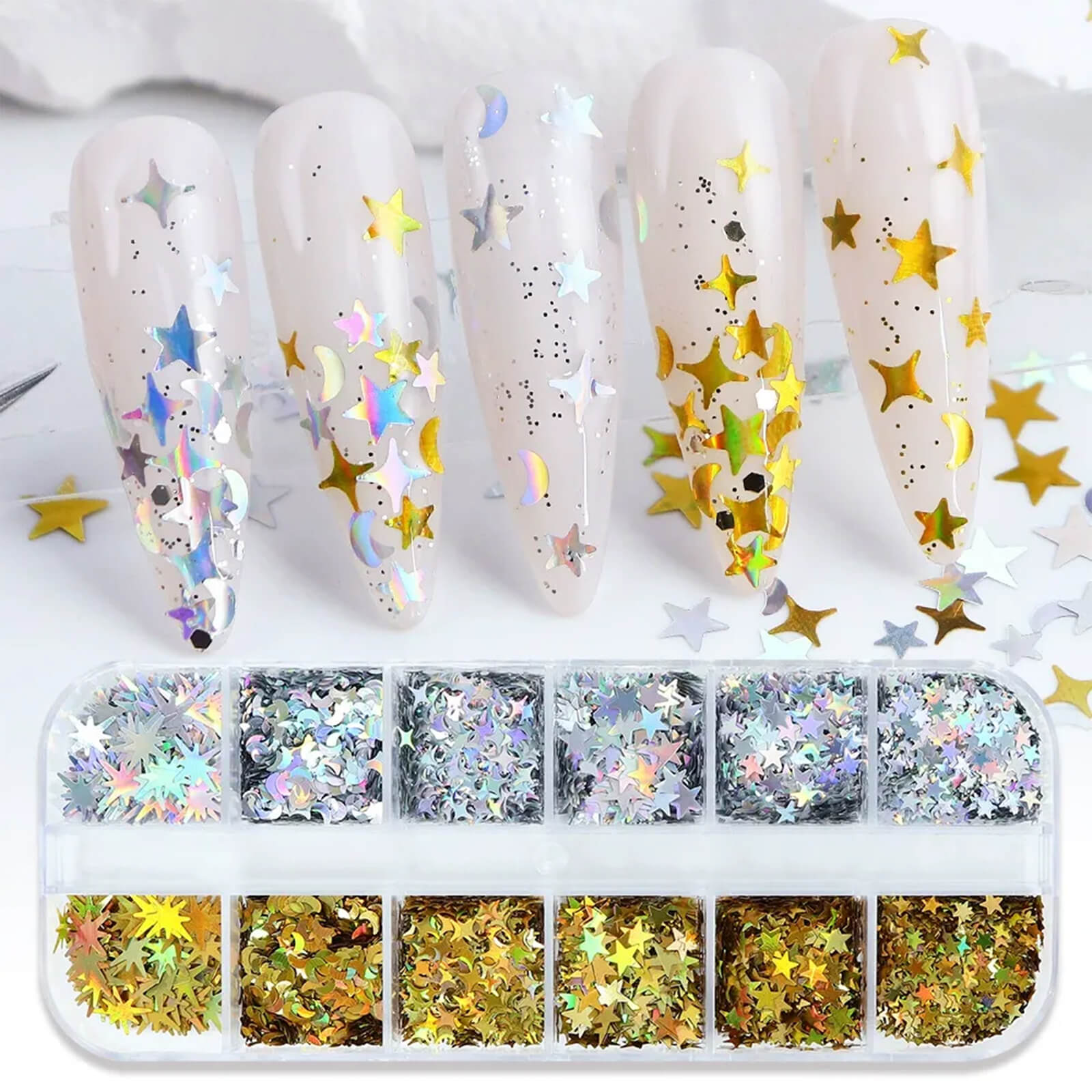 Laser-Nail-Art-Glitters-Star