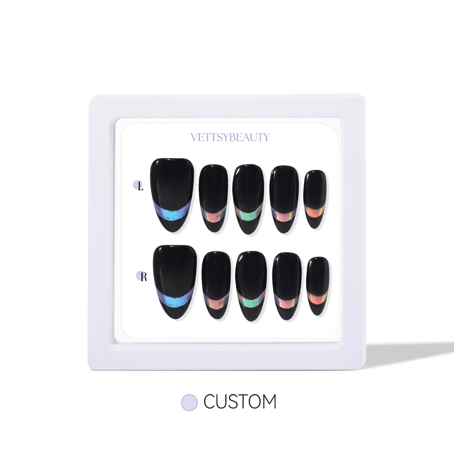 Opal-Glam-black-french-press-on-nails-custom