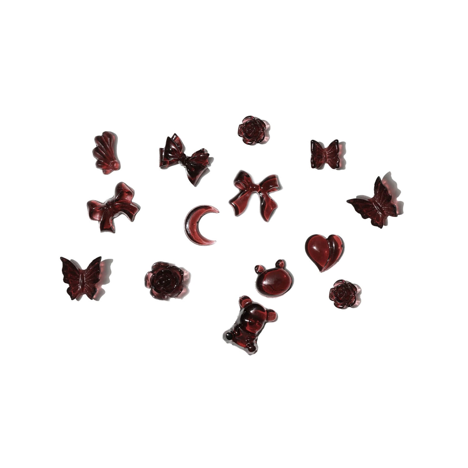 Retro-Autumn-Resin-Burgundy-Nail-Art-Charms