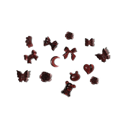 Retro-Autumn-Resin-Burgundy-Nail-Art-Charms