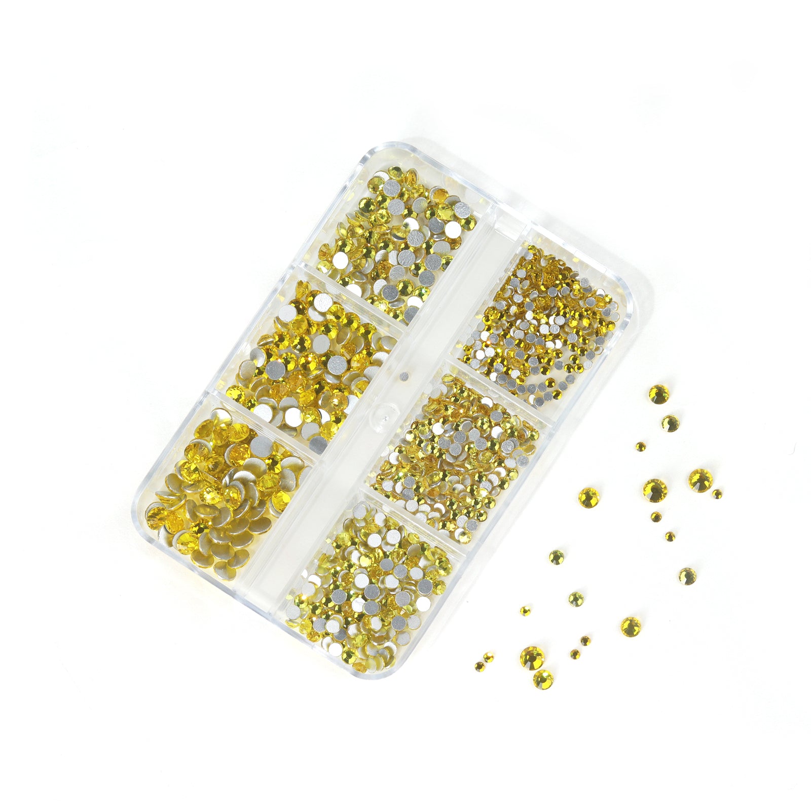 Round-rhinestone-6-grid-set-yellow