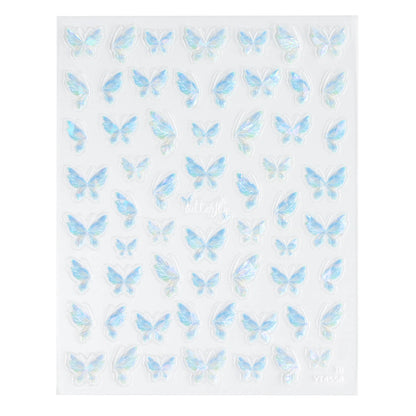 Self-adhesive-Nail-Art-Stickers-Butterfly-light-blue