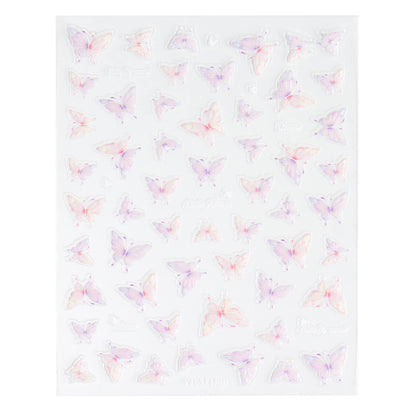Self-adhesive-Nail-Art-Stickers-Butterfly-pink-purple