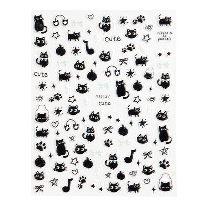 Self-adhesive-Nail-Art-Stickers-black-cats