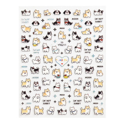 Self-adhesive-Nail-Art-Stickers-laser-dogs