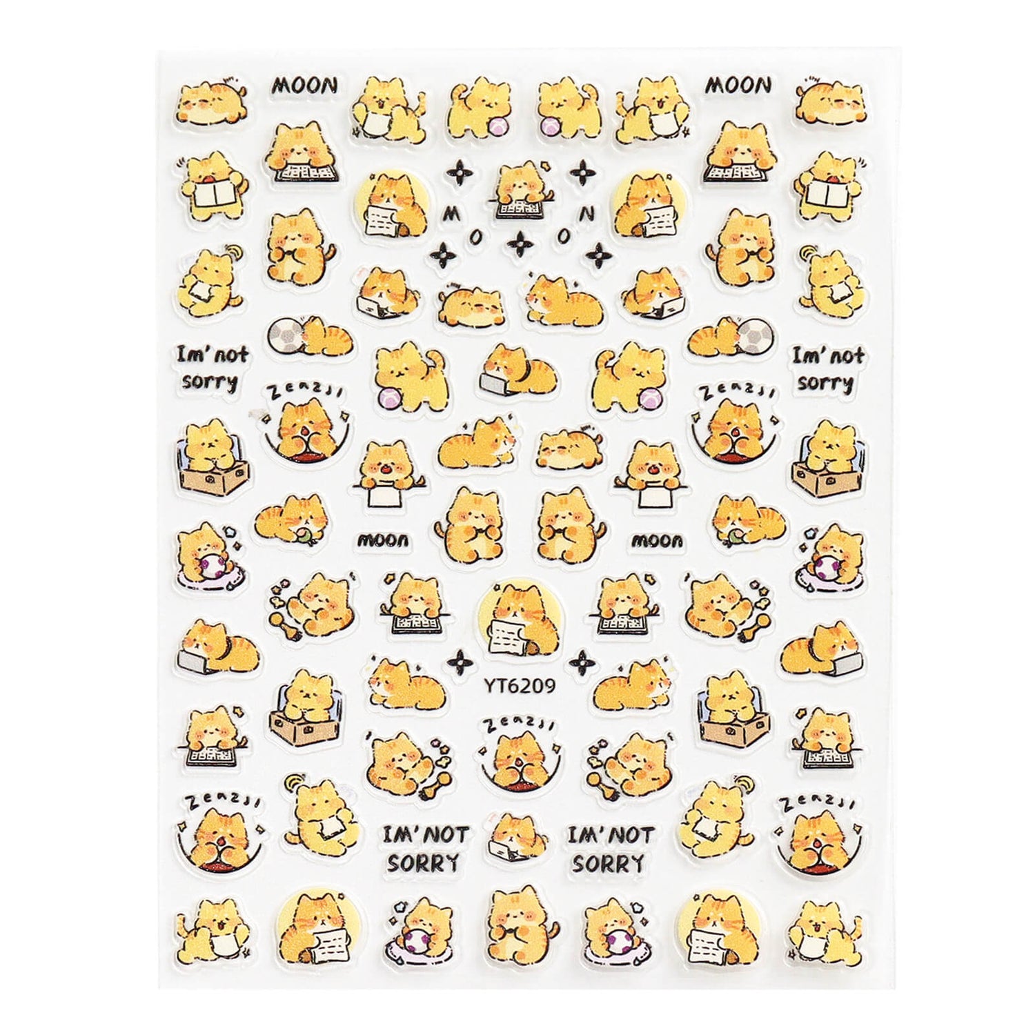 Self-adhesive-Nail-Art-Stickers-orange-cats