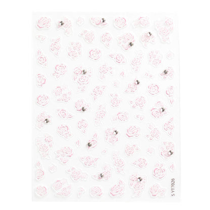 Self-adhesive-Nail-Art-Stickers-pink-rose