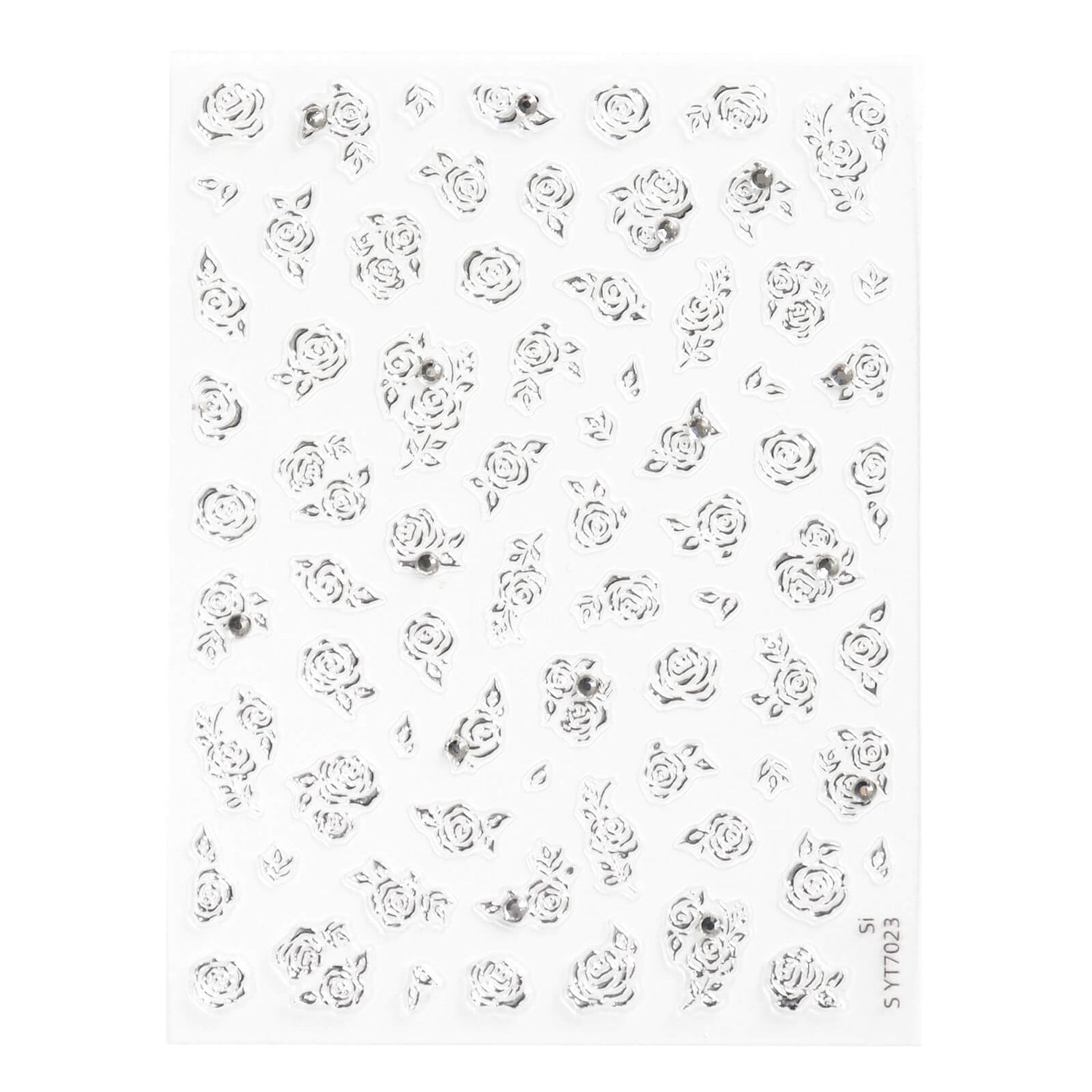 Self-adhesive-Nail-Art-Stickers-silver-Rose