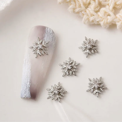 Silver-Metal-Snowflake-Rhinestone-charm