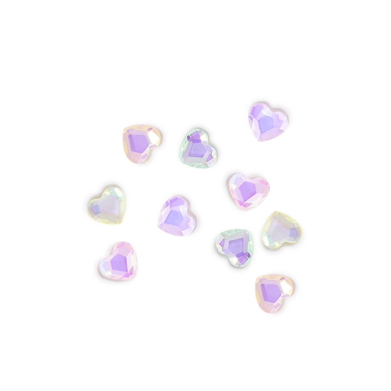 colorful-mini-macaron-nail-rhinestones-heart
