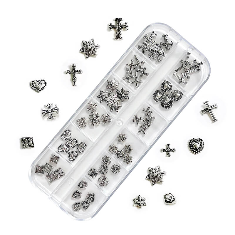 cross-metal-charms-set