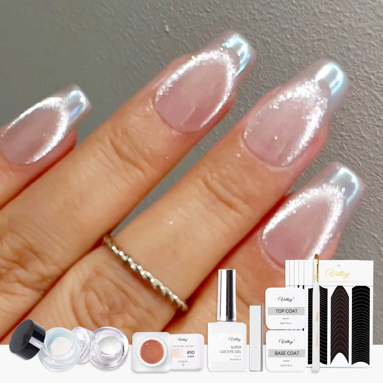 Instagram Top Look SetSeptember Glazed French Cat Eye Nail Design Vettsy