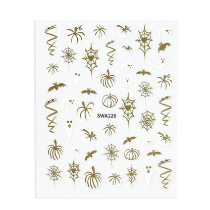 halloween-nail-sticker-colorful-gold-spiderweb