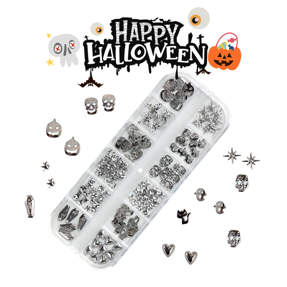 halloween-scary-nails-decorations-metal-nail-art-charms
