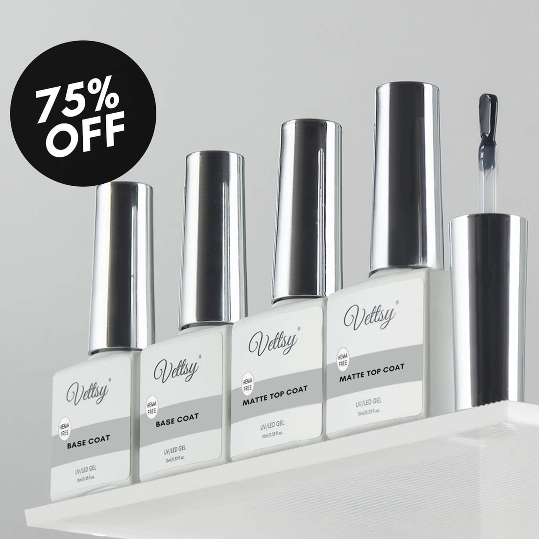 4pcs Hema-Free Base &amp; Matte Top Coat Set