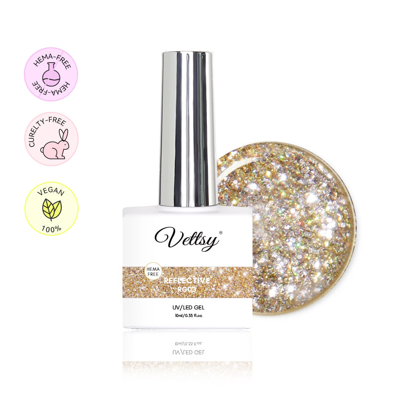 HemaFree Reflective Glitter Gel Nail PolishRG03 Vettsy