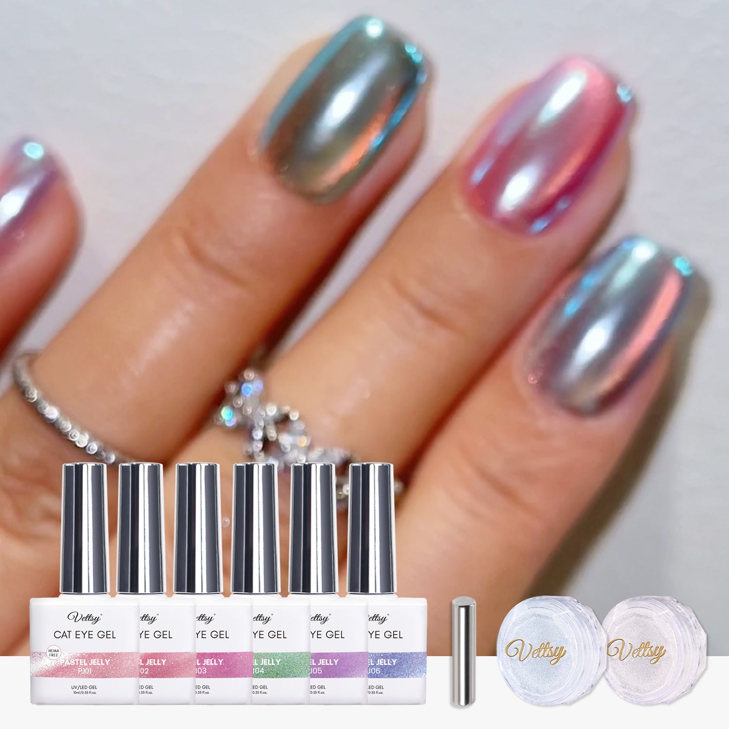 Vettsy Crystal Nail Art Brush Set