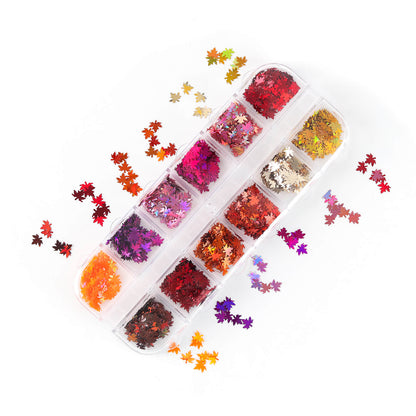 laser-nail-art-maple-leaf-glitter-bright-color-flakes