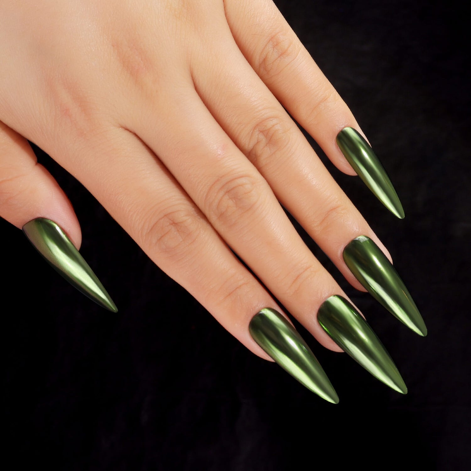 Nail Art Chrome Powder-Green Mirror Nails – Vettsy