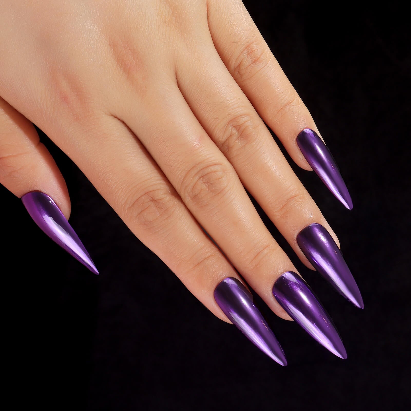 Vettsy Nail Art Chrome Powder-Purple Mirror Nails