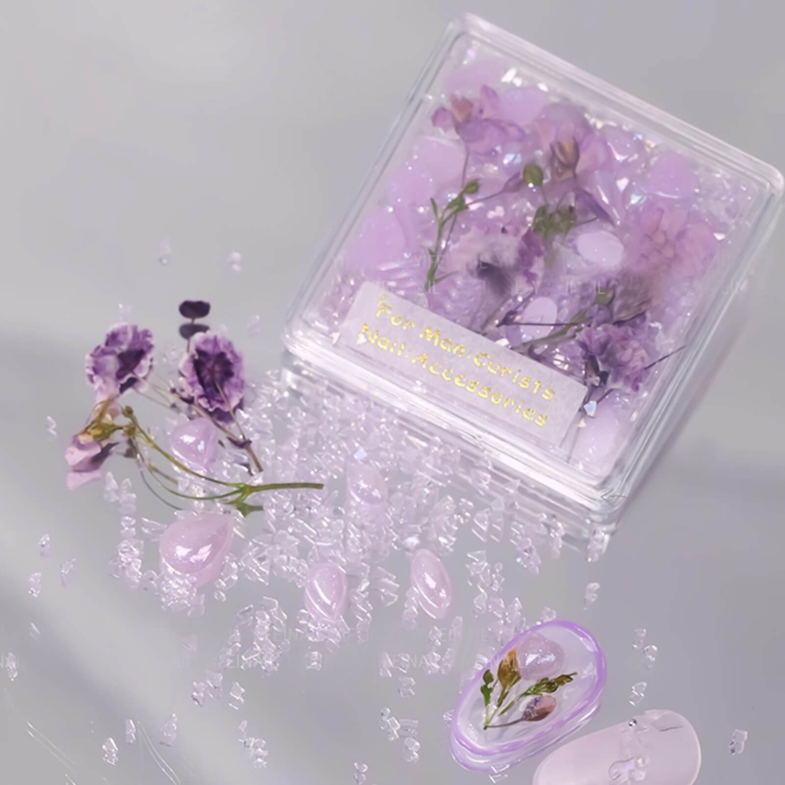 Natural-Dried-Flower-Crystal-Pearl-Nail Art-Charms