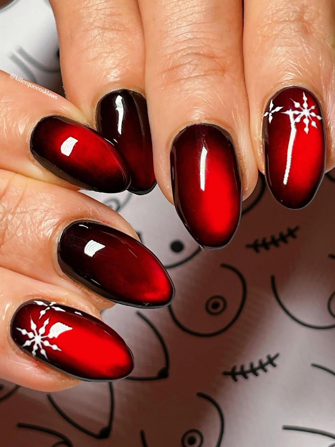 red-glass-bead-cat-eye-nail-design